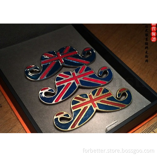 UK Flag Mustache Lapel Pin/Metal Pin Badge/High Quality Metal Pin